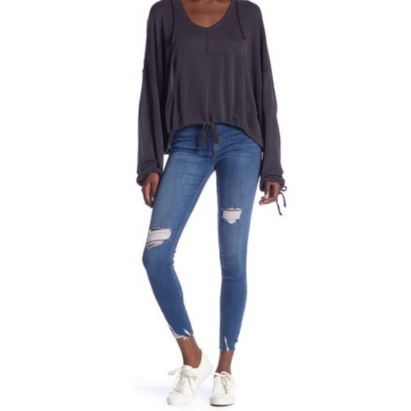 Free People Denim - Nwt Free People Shark Bite Ankle Skinny Jeans 32L